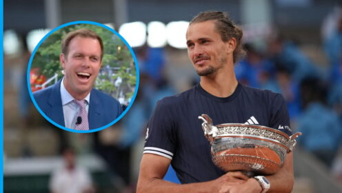 Alexander Zverev and (inset) Sam Querrey