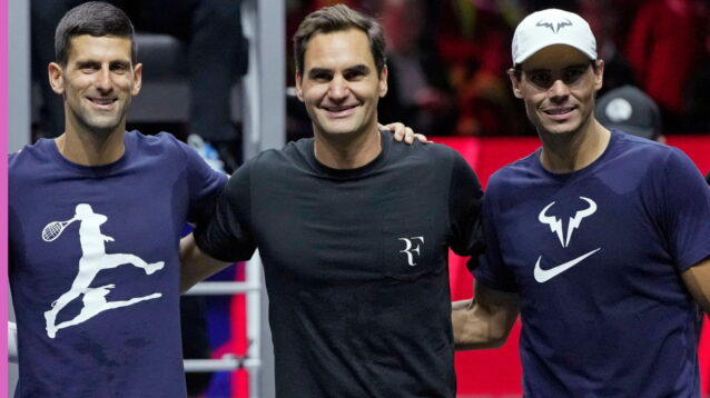 Pictured: Novak Djokovic, Roger Federer, and Rafael Nadal