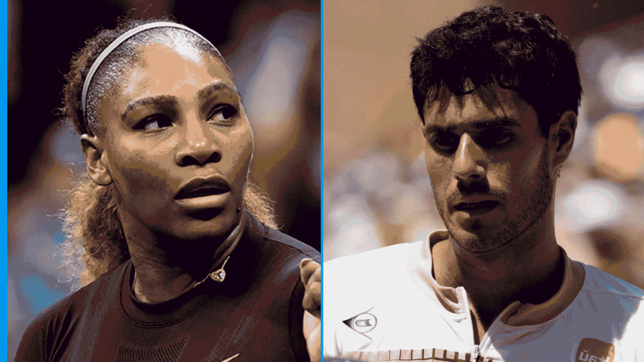Pictured: Serena Williams and Adolfo Daniel Vallejo during respective matches
