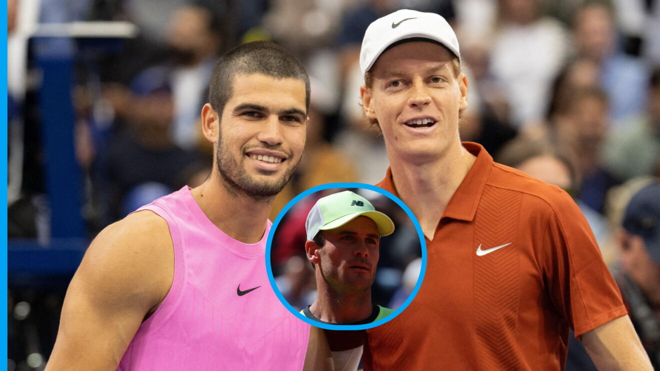Pictured: Carlos Alcaraz and Jannik Sinner, with Tommy Paul (inset)