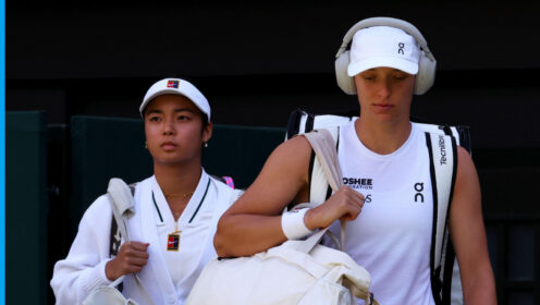 Pictured: Iga Swiatek and Alex Eala at Wimbledon