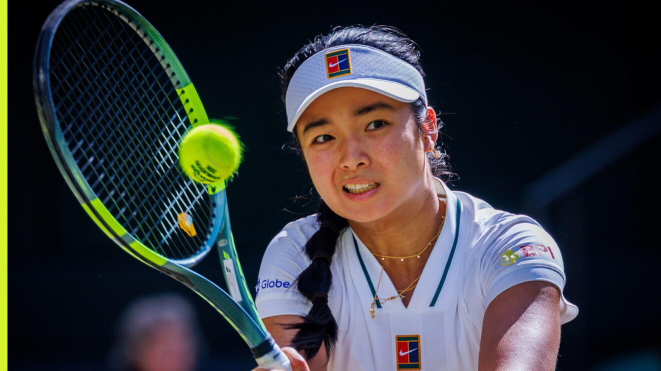 Pictured: Alexandra Eala in action at Wimbledon
