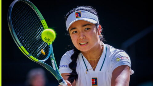Pictured: Alexandra Eala in action at Wimbledon