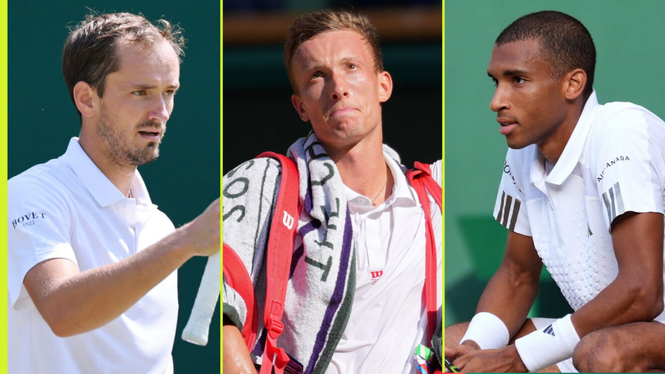 Pictured: Daniil Medvedev, Jiri Lehecka, and Felix Auger-Aliassime