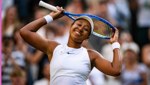 Pictured: A delighted Naomi Osaka after her match