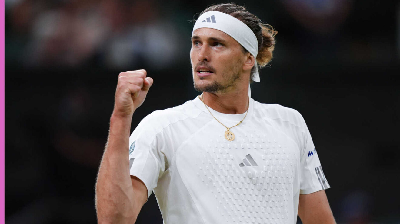 Pictured: A pumped up Alexander Zverev