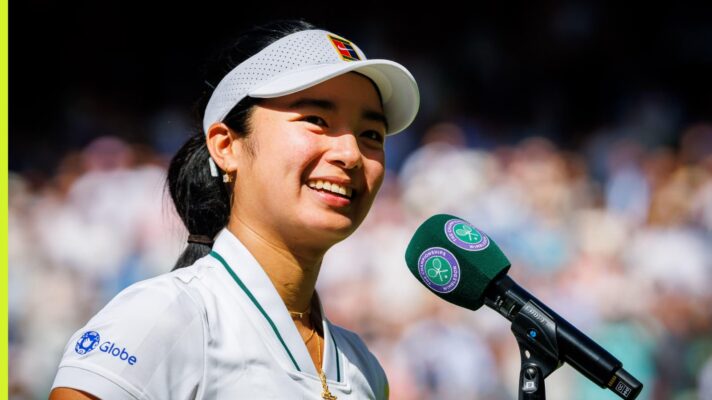 Alex Eala in her on-court interview at Wimbledon