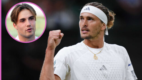 Pictured: Alexander Zverev with inset of Arthur Fery