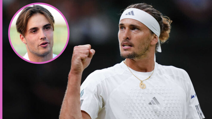 Pictured: Alexander Zverev with inset of Arthur Fery