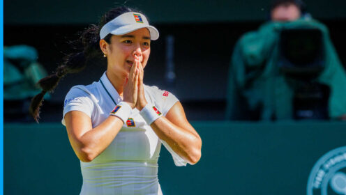 Pictured: An emotional Alex Eala after her match