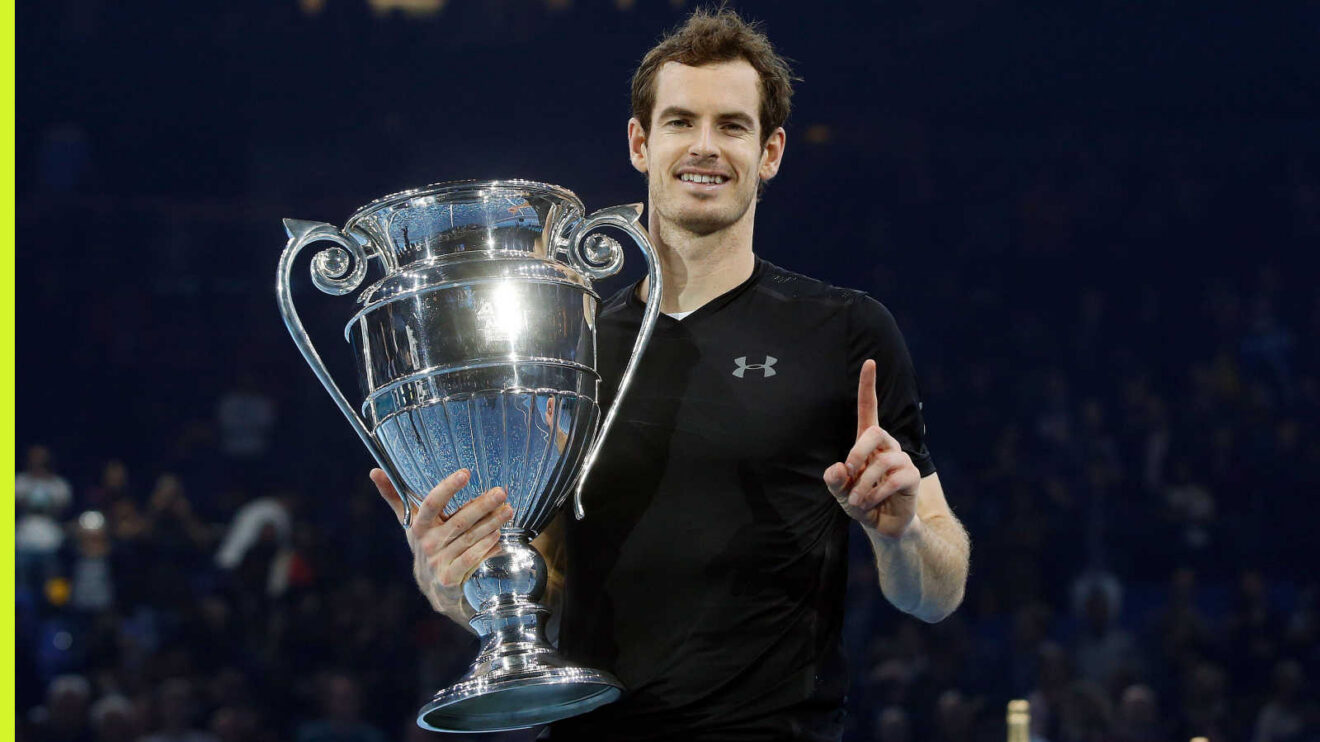 Pictured: Andy Murray with the ATP year-end No 1 trophy