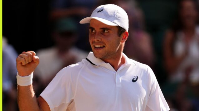 Arthur Fery reacts at Wimbledon