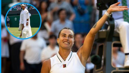 Aryna Sabalenka during her third round match at Wimbledon 2026