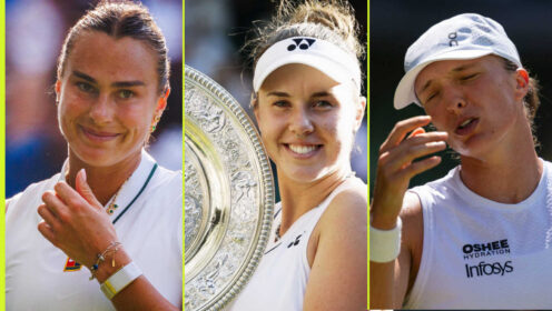 Pictured: Aryna Sabalenka, Linda Noskova and Iga Swiatek