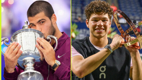 Pictured: Carlos Alcaraz and Ben Shelton