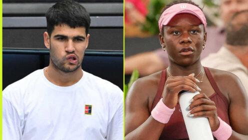 Pictured: Carlos Alcaraz and Victoria Mboko