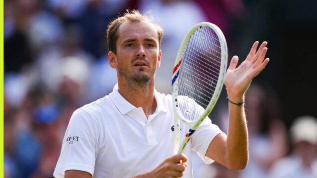 Pictured: Daniil Medvedev applauds after his match