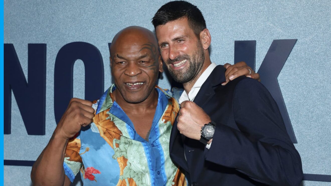 Novak Djokovic with Mike Tyson