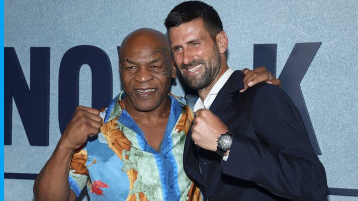 Novak Djokovic with Mike Tyson