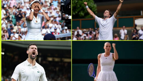 Alex Eala, Arthur Fery, Novak Djokovic and Marta Kostyuk