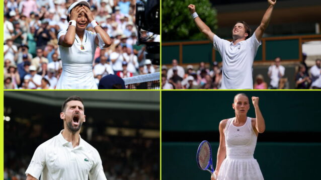 Alex Eala, Arthur Fery, Novak Djokovic and Marta Kostyuk