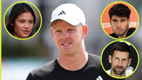 Kyle Edmund, Emma Raducanu, Carlos Alcaraz and Novak Djokovic