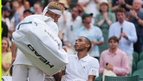 Felix Auger-Aliassime and Alejandro Davidovich Fokina in heated exchange