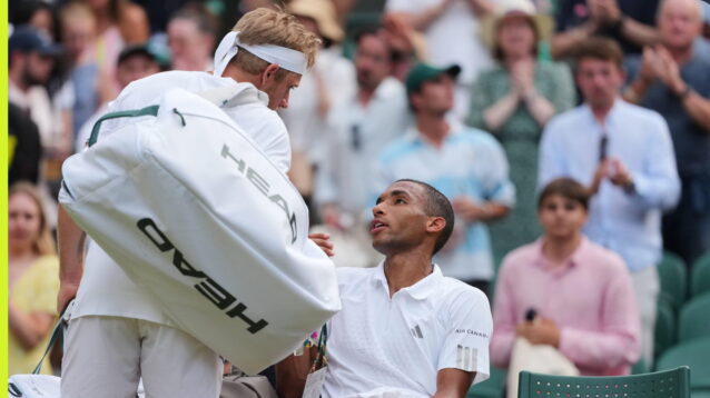 Felix Auger-Aliassime and Alejandro Davidovich Fokina in heated exchange