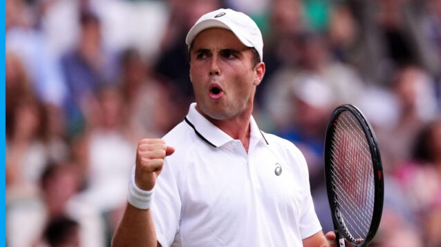 Pictured: Arthur Fery celebrates at Wimbledon