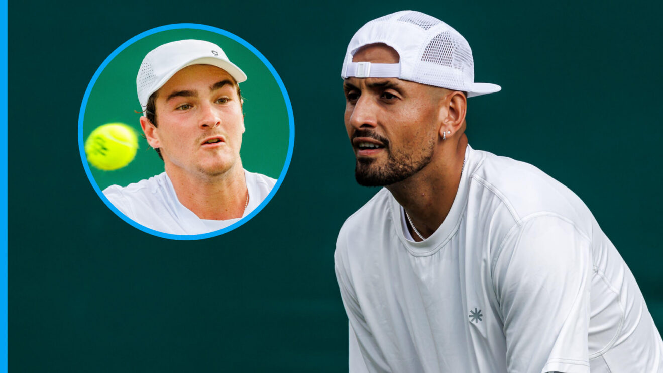 Pictured: Joao Fonseca (inset), alongside Nick Kyrgios at Wimbledon