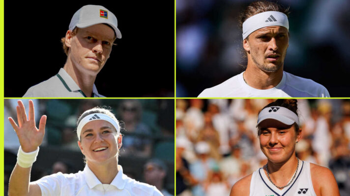 Pictured: Jannik Sinner, Alexander Zverev, Karolina Muchova and Linda Noskova