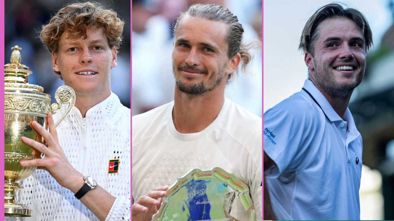 Pictured: Jannik Sinner, Alexander Zverev and Arthur Fery