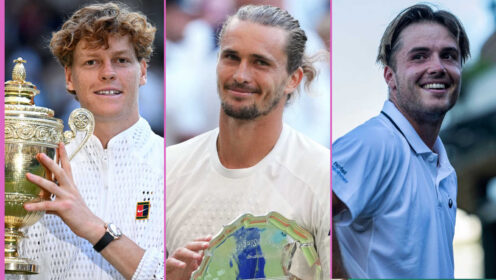 Pictured: Jannik Sinner, Alexander Zverev and Arthur Fery