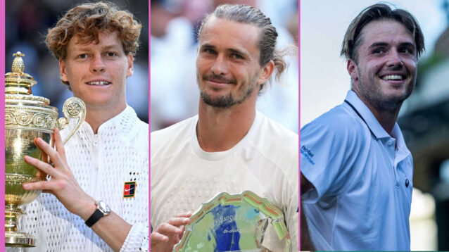 Pictured: Jannik Sinner, Alexander Zverev and Arthur Fery