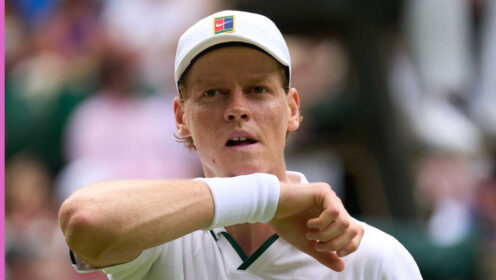 Pictured: Jannik Sinner in action