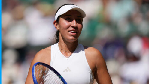 Pictured: Jessica Pegula celebrates her win
