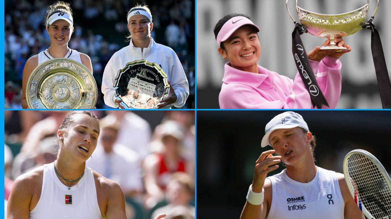 Pictured: Linda Noskova, Karolina Muchova, Alex Eala, Aryna Sabalenka and Iga Swiatek