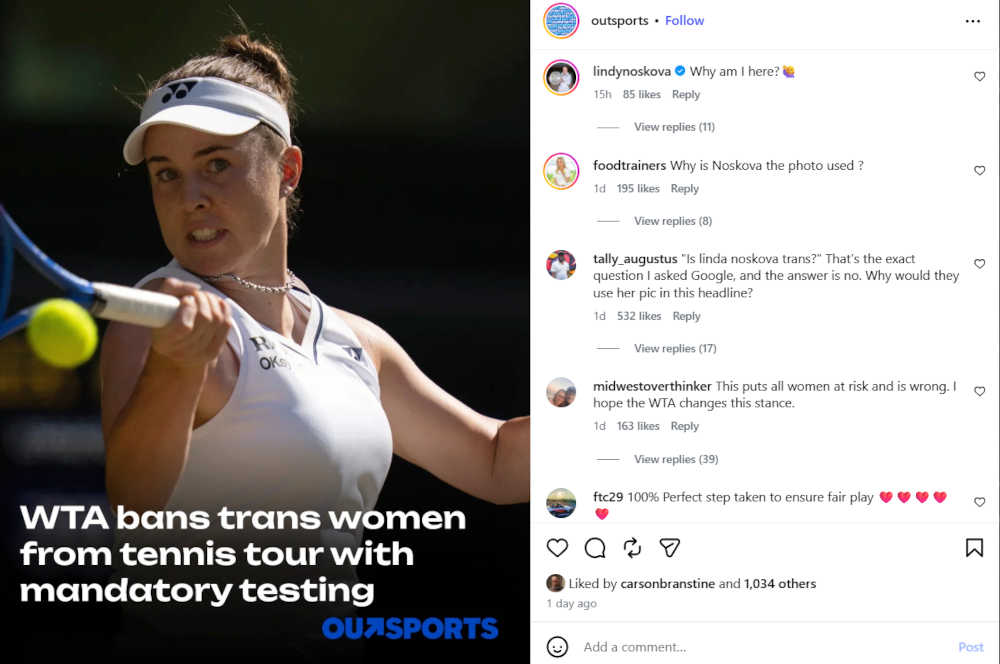 Linda Noskova asks ‘why am I here’ after Wimbledon champion’s photo used for controversial WTA policy story