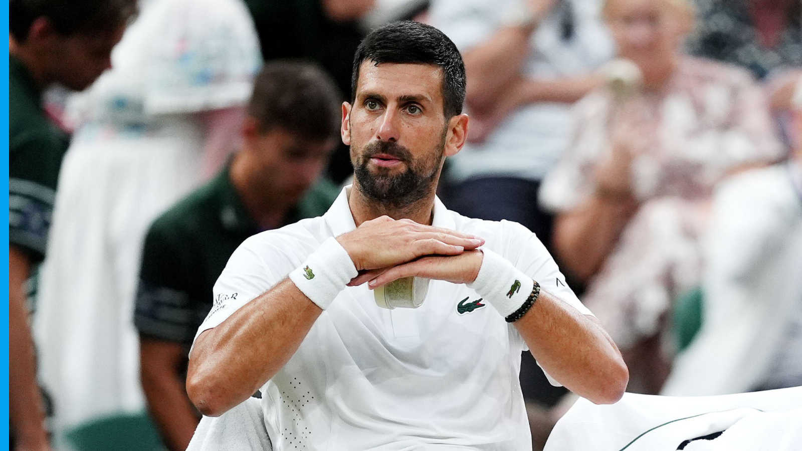 Novak Djokovic gestures during the Centre Court dispute