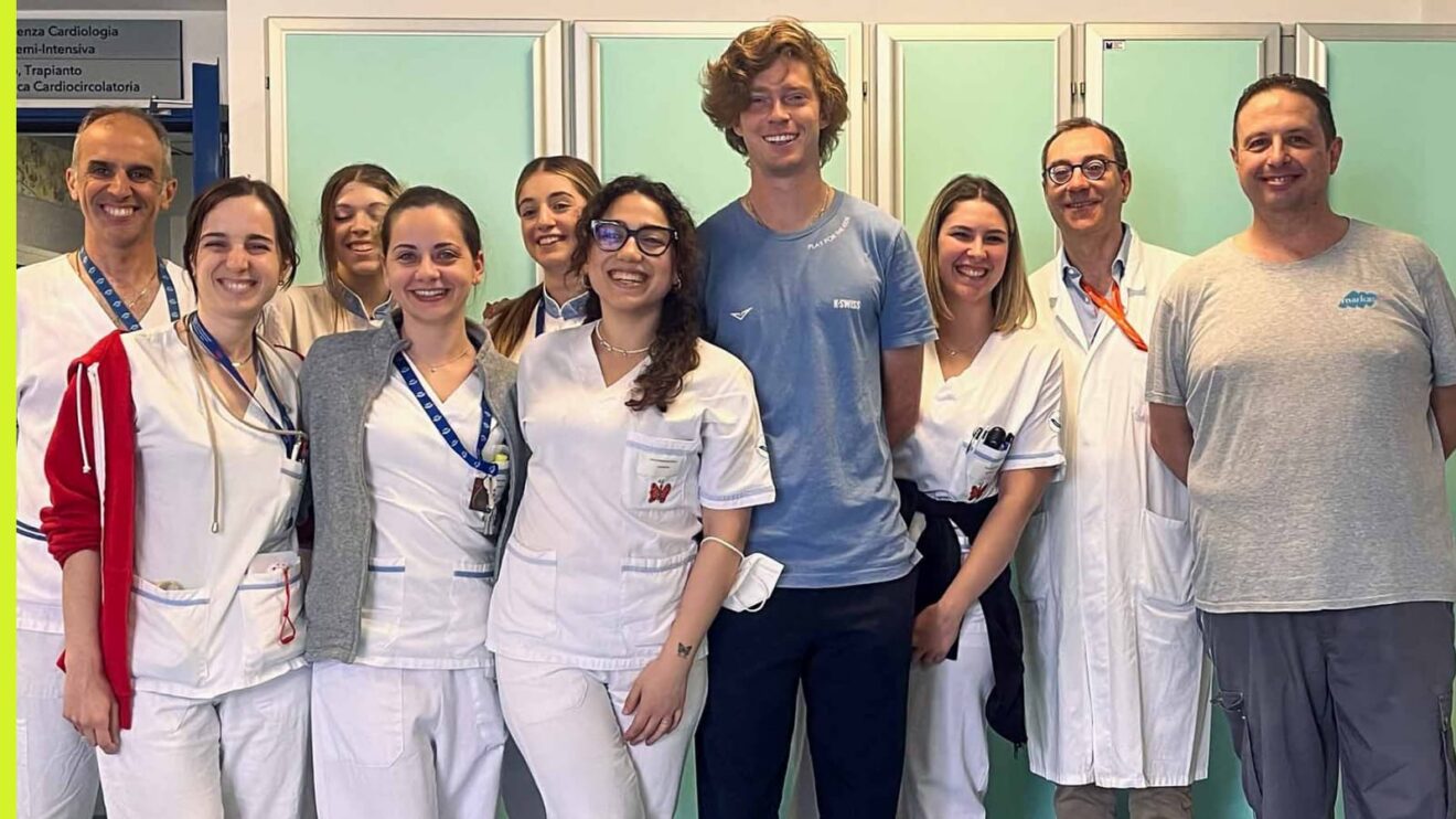 Andrey Rublev at the Bambino Gesu Children’s Hospital in Rome