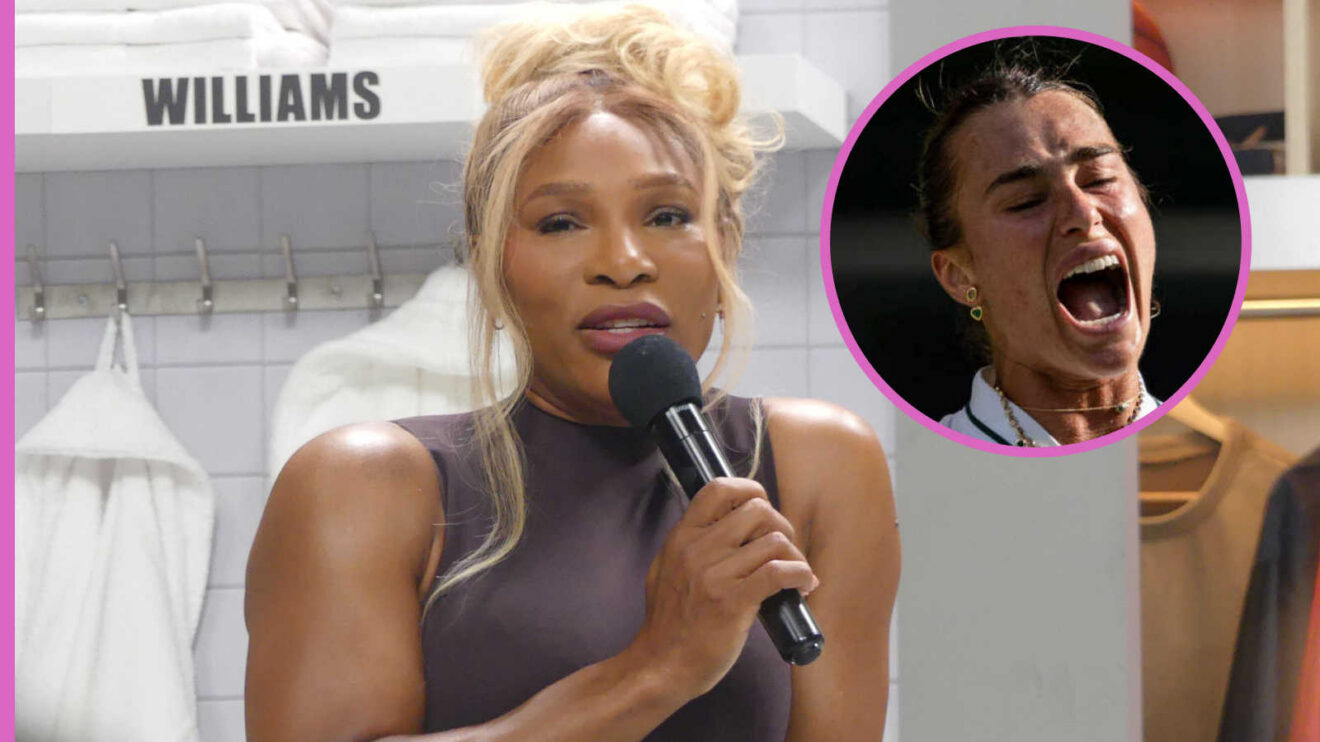 Pictured: Serena Williams with inset of Aryna Sabalenka