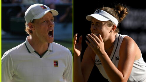 Pictured: Jannik Sinner and Linda Noskova celebrate winning Wimbledon