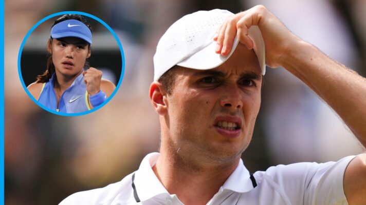 Arthur Fery during his match against Alexander Zverev at Wimbledon 2026
