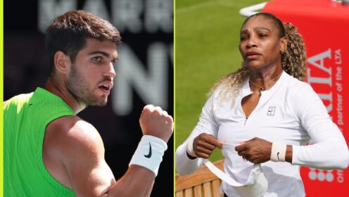 L-R: Carlos Alcaraz and Serena Williams