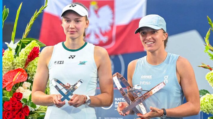 Pictured: Canadian Open runner-up Elena Rybakina and champion Iga Swiatek