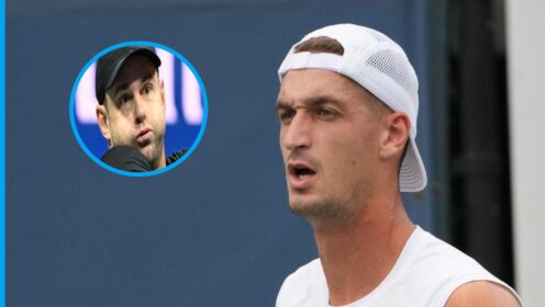 Pictured: Andy Roddick (inset) and Terence Atmane at the US Open
