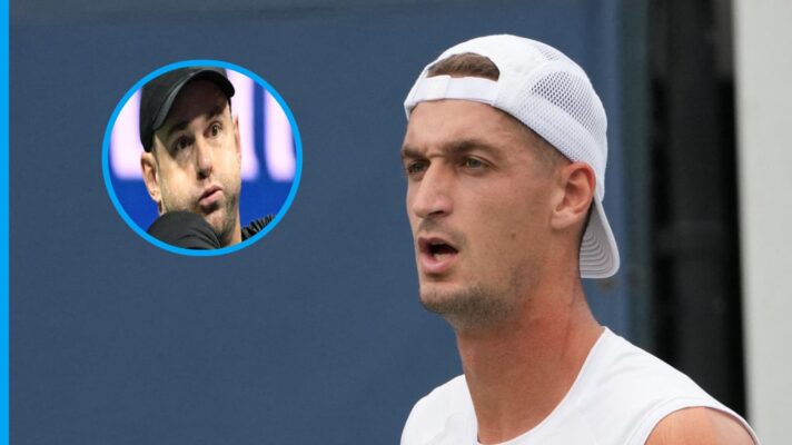 Pictured: Andy Roddick (inset) and Terence Atmane at the US Open