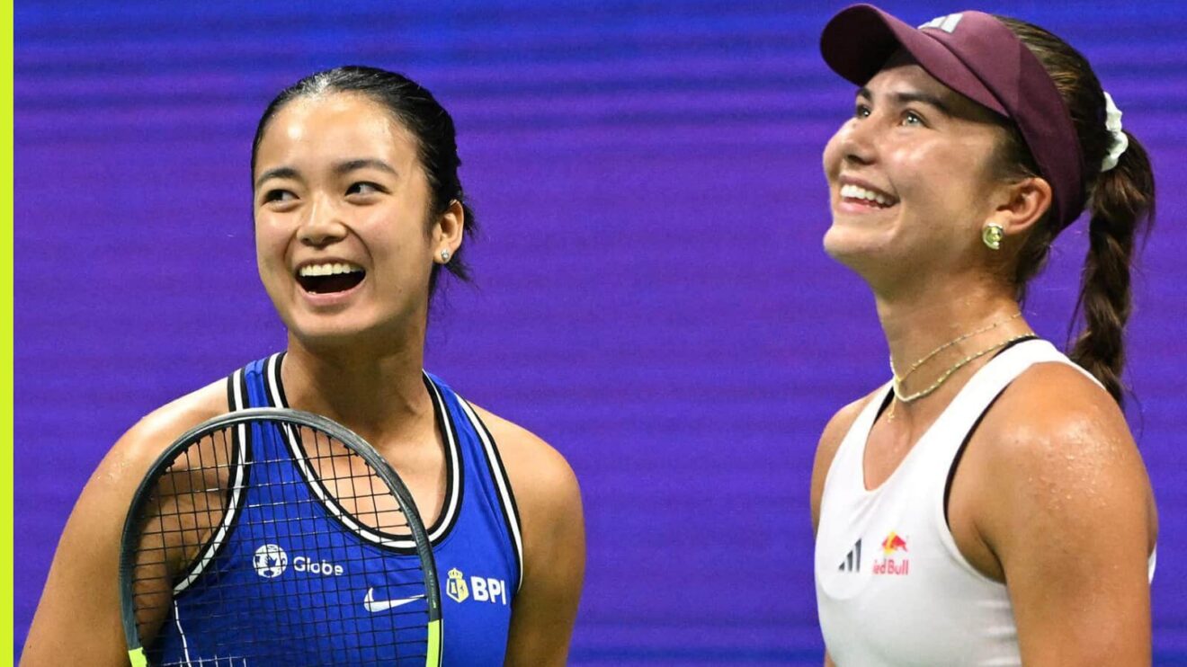 Pictured: Alex Eala smiles with Iva Jovic at the US Open