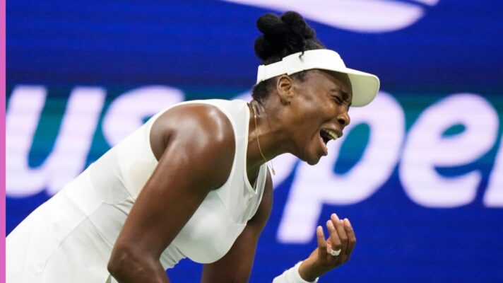 Pictured: A visibly frustrated Venus Williams at the US Open