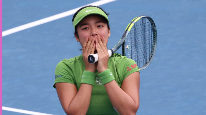 Pictured: A delighted Alex Eala after her match